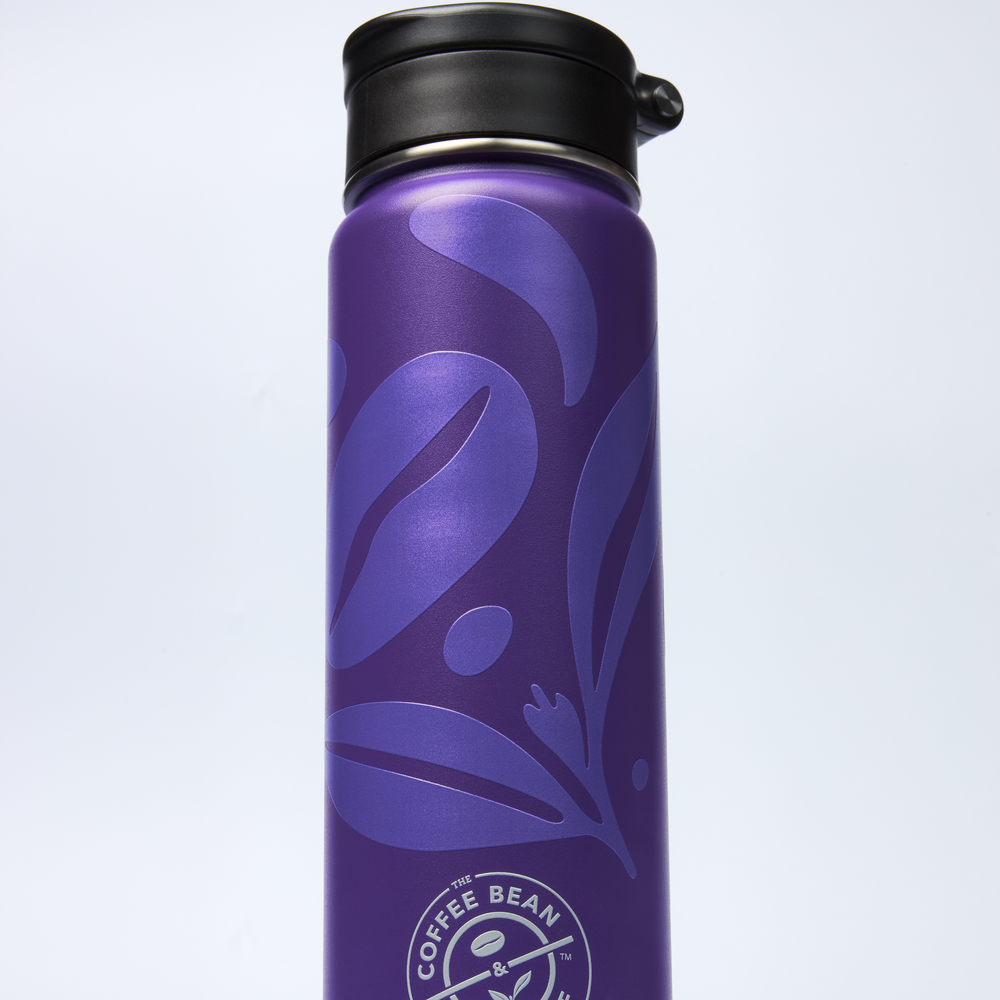 24oz Insulated Water Bottle with Flip-up Straw (Dark Purple)