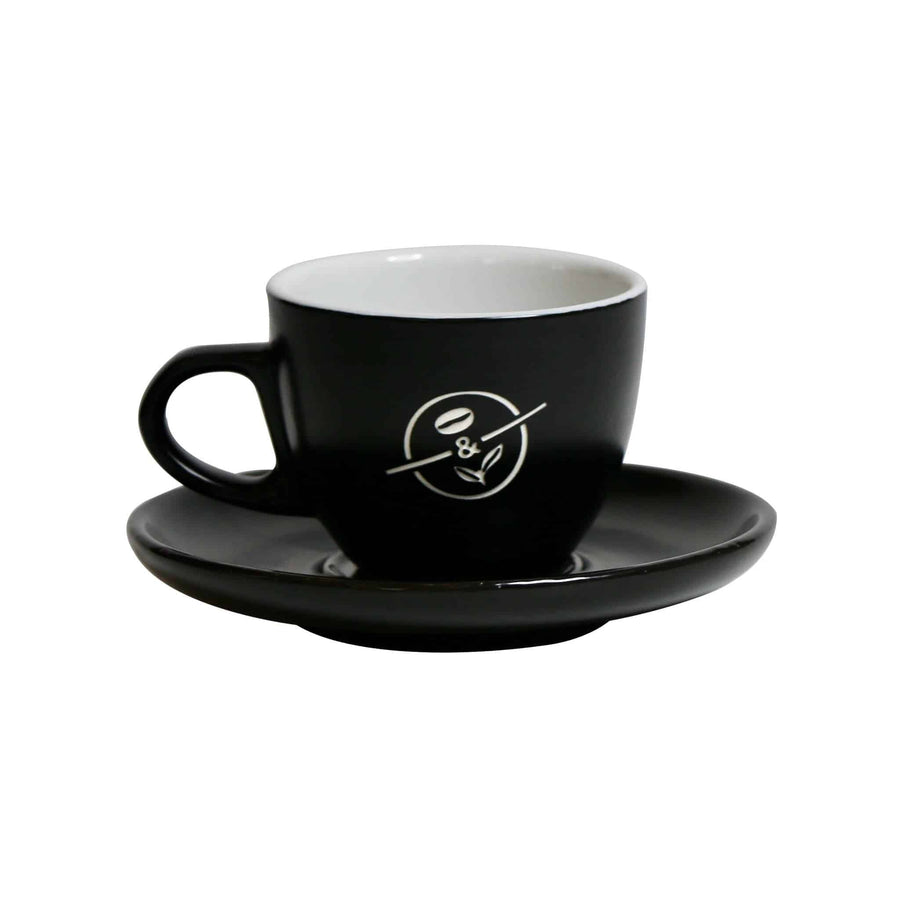 Black Matte Espresso Cup 3oz with Etched logo of The Coffee Bean & Tea Leaf