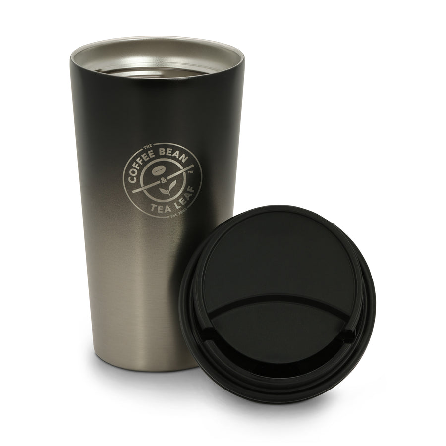 14oz Stainless Steel Tumbler w/ Push Lid (Black Gradient)