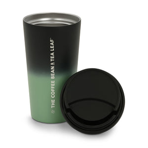 14oz Stainless Steel Tumbler w/ Push Lid (Black/Green Gradient)