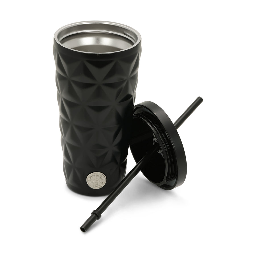 20oz Stainless Steel Tumbler w/ Straw (Black)