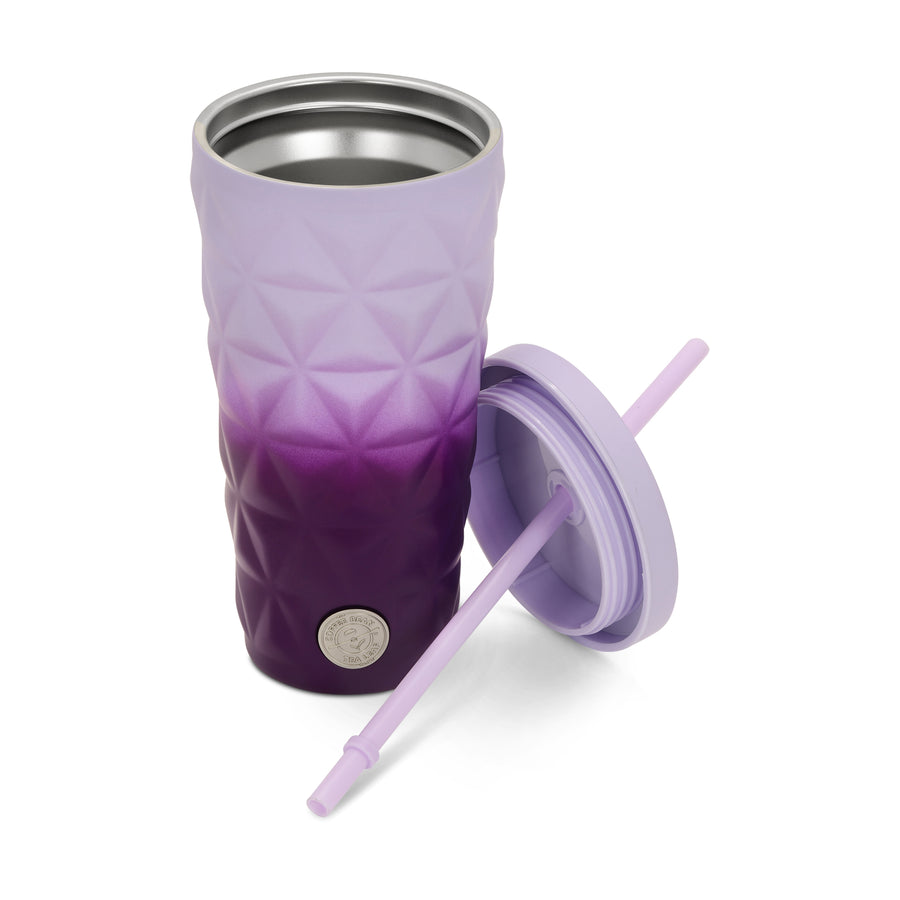 20oz Stainless Steel Tumbler w/ Straw (Purple Gradient)