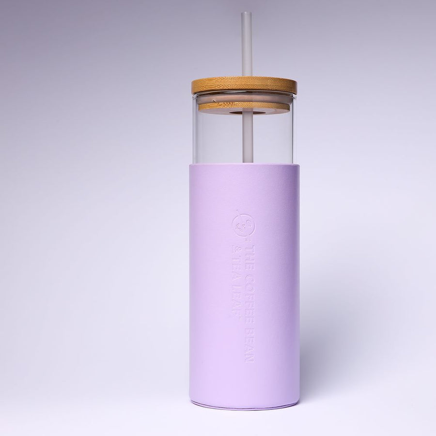 21oz Leatherette Cold Cup with Straw (Hibiscus Purple)