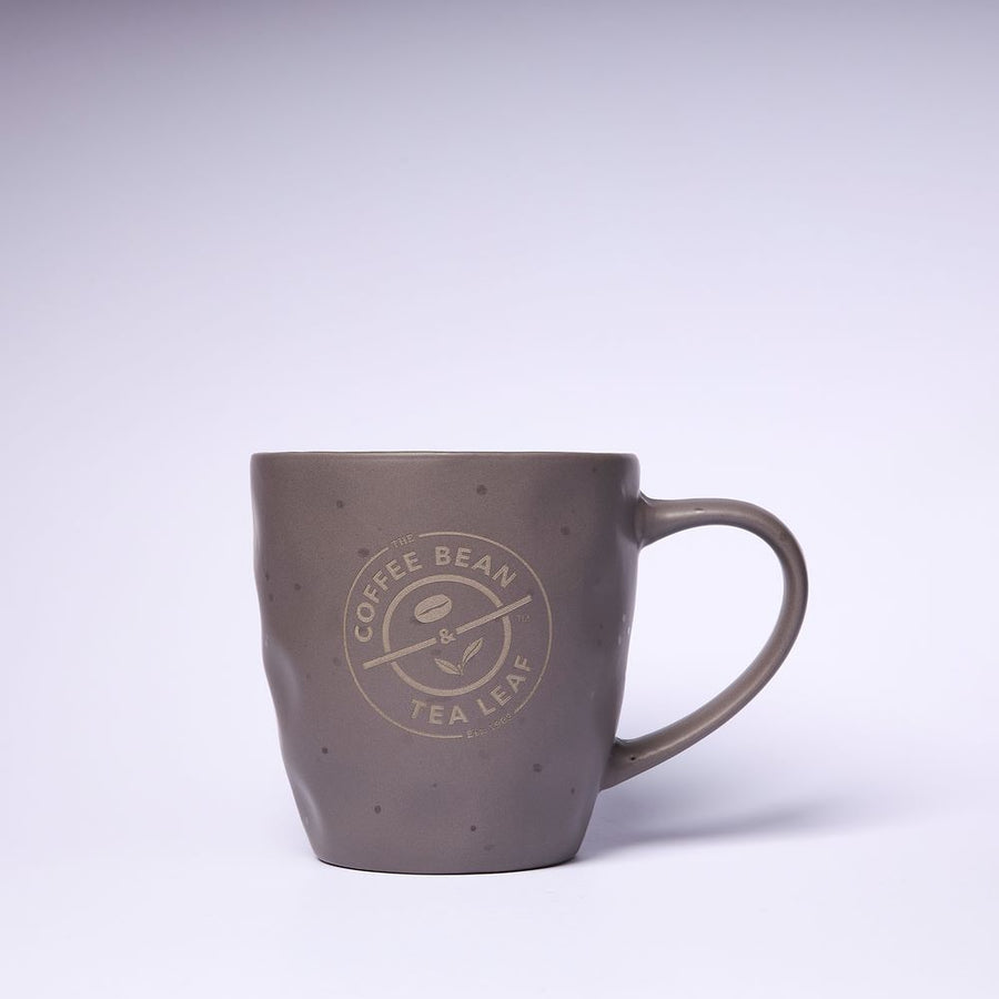 12oz Textured Surface Ceramic Etched Logo Mug (Grey)