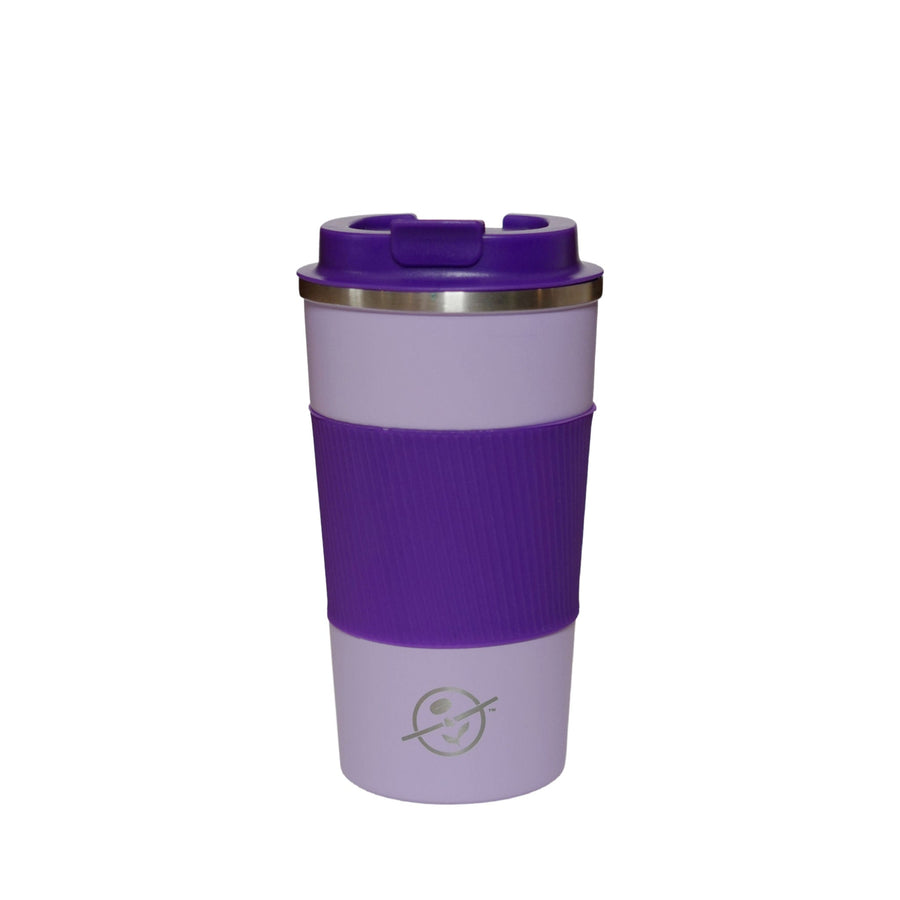 Lavender 17oz Stainless Steel Tumbler with Purple Jacket and Purple Flip Lid