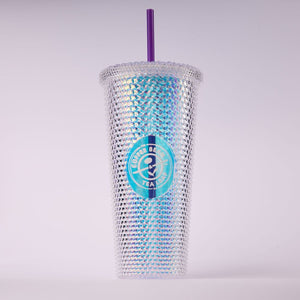 22oz Studded Cold Cup (Iridescent Silver)