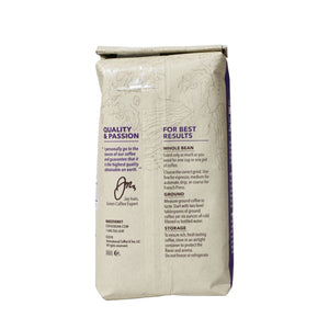 10% Maui Blend Dark Roast Ground Coffee bag 12oz, by The Coffee Bean & Tea Leaf - Back Side