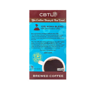 CBTL 10% Kona Blend Coffee Capsules Single Serve Pods from The Coffee Bean & Tea Leaf 16ct box - Back