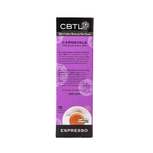 CBTL Carnevale Espresso Capsules Single Serve Pods from The Coffee Bean & Tea Leaf 10ct box - Back