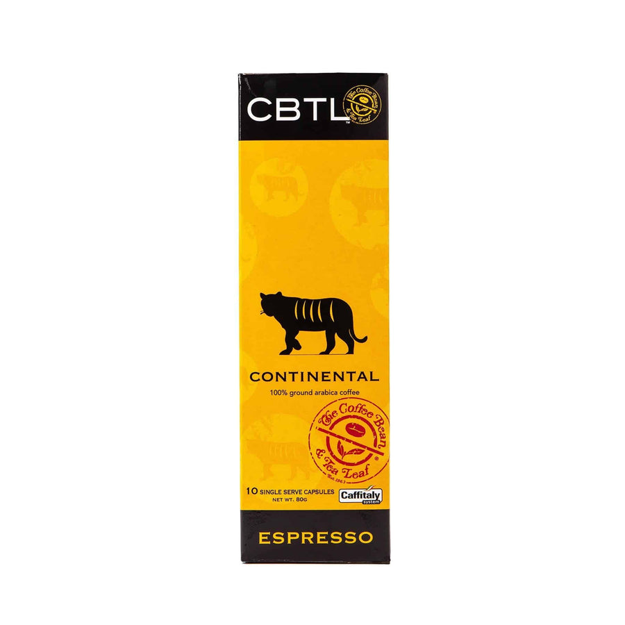 CBTL Continental Espresso Capsules Single Serve Pod from The Coffee Bean & Tea Leaf 10ct box