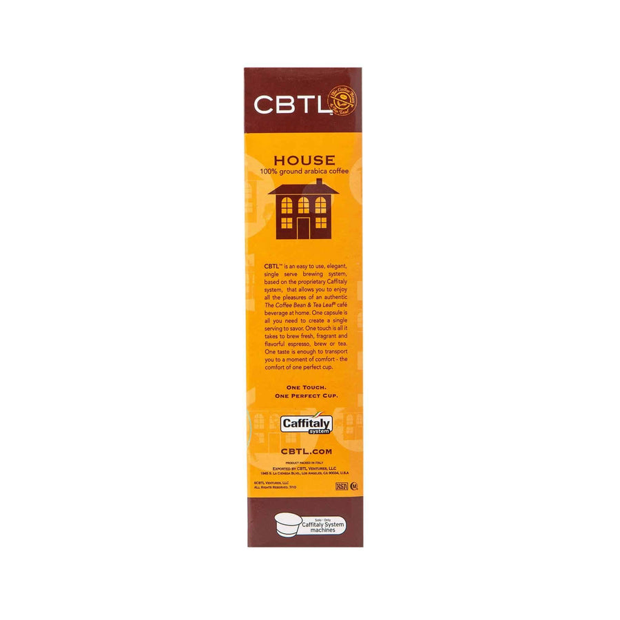 CBTL House Coffee Capsules Single Serve Pods from The Coffee Bean & Tea Leaf 10ct Box - Side 2