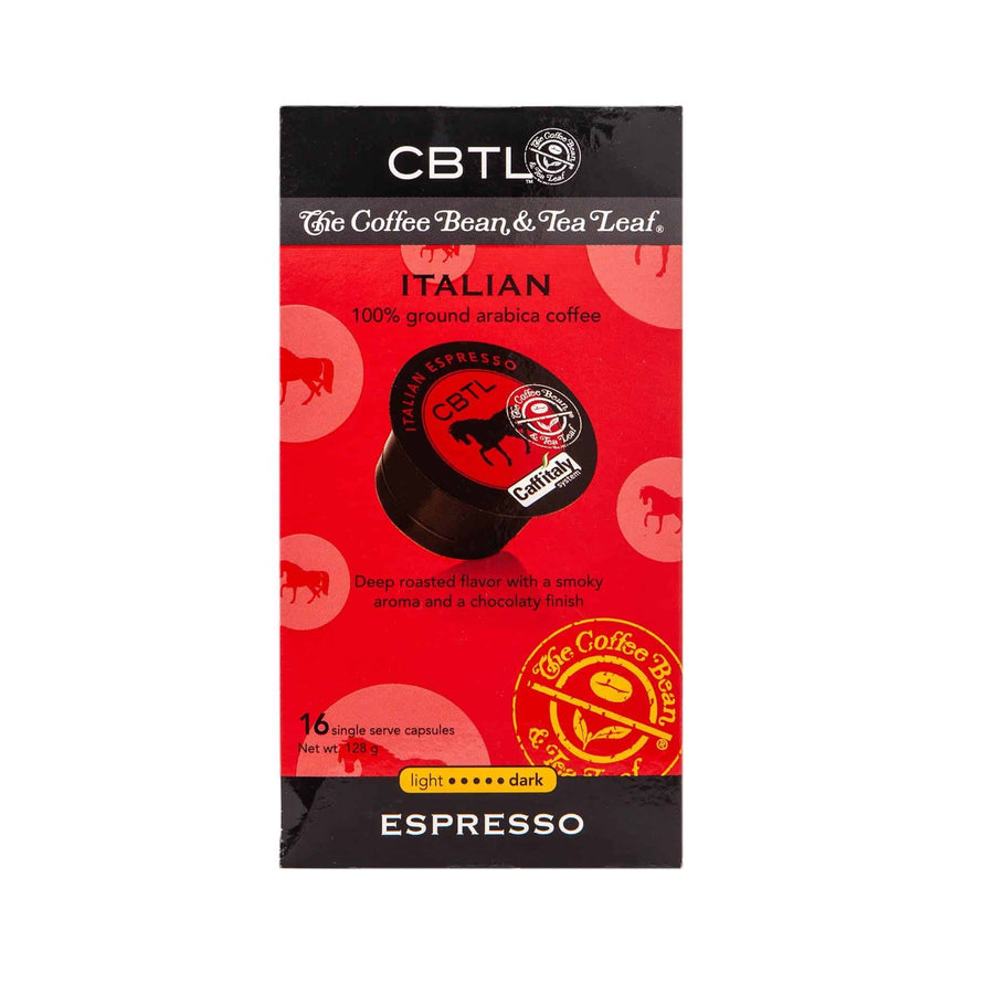 CBTL Italian Espresso Capsules Single Serve Pod from The Coffee Bean & tea Leaf 16ct box