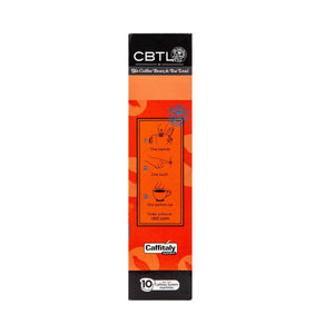 CBTL Premium Decaf Espresso Capsules Single Serve Pod from The Coffee Bean & Tea Leaf 10ct Box - Side 1