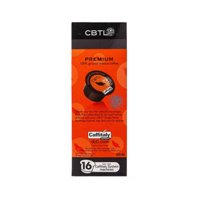CBTL Premium Espresso Capsules Single Serve Pod from The Coffee Bean & Tea Leaf 16ct box - SIde