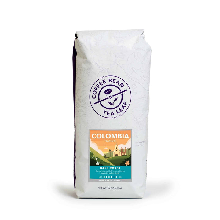 Colombia Narino Dark Roast Single Origin Coffee Whole Beans from The Coffee Bean & Tea Leaf 1lb bag