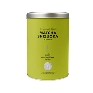 Sweetened Matcha Green Tea Latte Powder Mix from The Coffee Bean & Tea Leaf Shizuoka 22oz tin - front