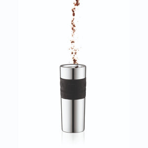 bodum portable press coffee maker black stainless steel flask