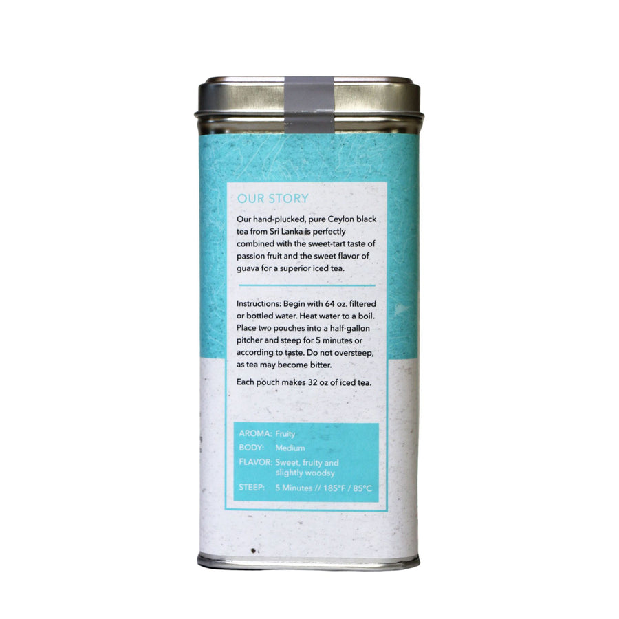 1 Pack) Brew La La Organic Green Tea - Passionfruit Flavor - 50 Tea Bag Tin  